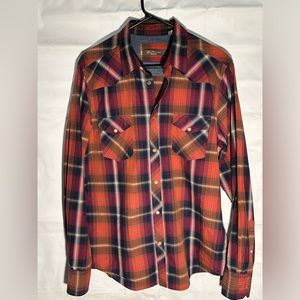 Ben Sherman Pearl Snap Western Rodeo Shirt Large